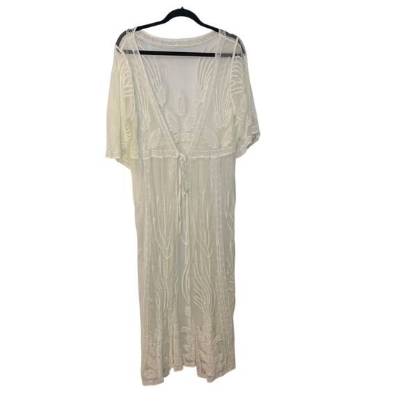 Cupshe womens Boho Y2K Sheer Lace Floral Maxi Cardgan S Fairy Angelcore Tie - Picture 1 of 9